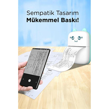 C9 Pembe Mini Yazıcı Taşınabilir Termal Yazıcı Kablosuz Bağlantı Ap Kontrol Cep Yazıcısı