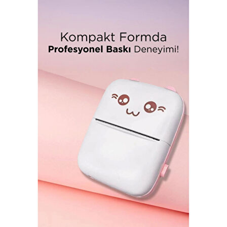 C9 Pembe Mini Yazıcı Taşınabilir Termal Yazıcı Kablosuz Bağlantı Ap Kontrol Cep Yazıcısı