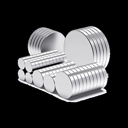 50 Adet 10x1mm Yuvarlak Neodyum Mıknatıs Güçlü Dayanıklı Magnet Nikel Kaplama