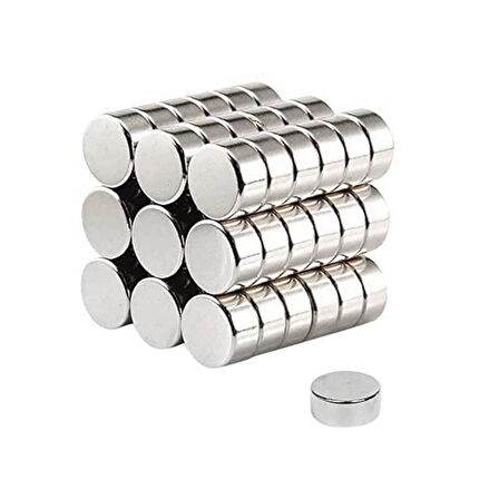 100 Adet 8x3mm Yuvarlak Neodyum Mıknatıs Güçlü Nikel Kaplamalı Kaliteli Dayanıklı Magnet