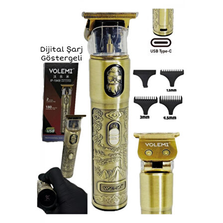 Ip-1949 Şarj Göstergeli Sakal Lazer Öncesi Vücut Ense Çizim Kişisel Bakım Aletleri Sıfıra Yakın Tıraş