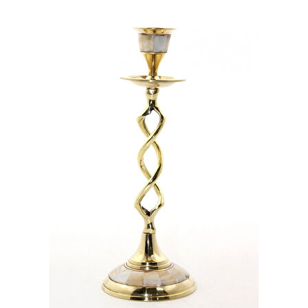 Tekli Pirinç Sedefli Şamdan 5078