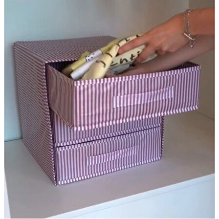 3 Bölmeli Çekmece , Çok Amaçlı Organizer - Çorap Çamaşır Organizer - Masa Üstü Düzenleyici