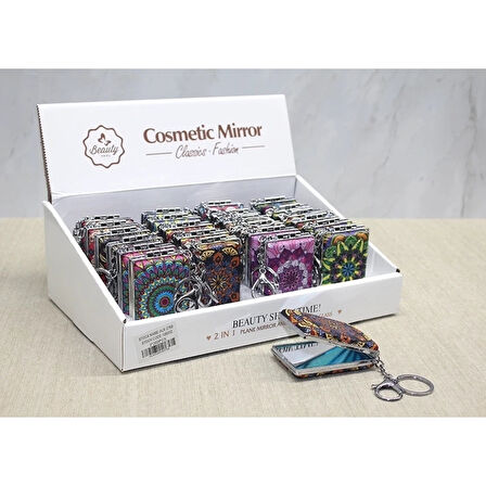 Taşlı El Aynası Anahtarlık Alk3768