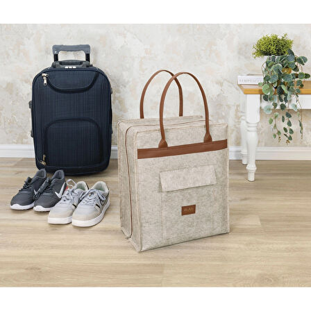 Deri Kulplu Ayakkabı Seyahat Çantası 04263