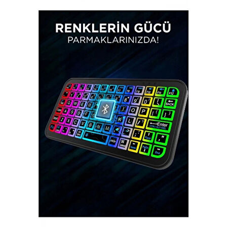 Mini Klavye Smarttv Işıklı Bluetooth Kablosuz Televizyon Ps3 Dizüstü Tabletler Ve Telefonlar İçin