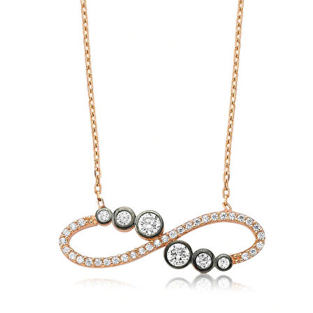 925 Ayar Gümüş Su Yolu Sonsuzluk Kadın Gümüş Kolye PT2610130 (599599)