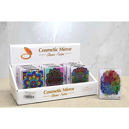 Mandala Desenli Hareketli Sulu El Aynası Alk4583