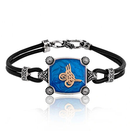 925 Ayar Gümüş Tuğralı Erkek Bileklik BR0460572 (599599)
