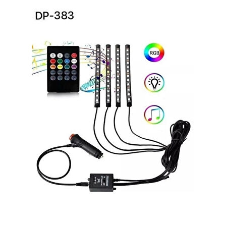 Araç İçi Ayak Altı Ses Duyarlı Şerit Led 4lü Set