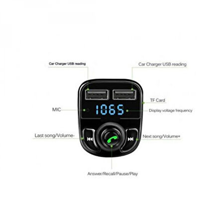 Bluetooth Fm Transmitter Car X8