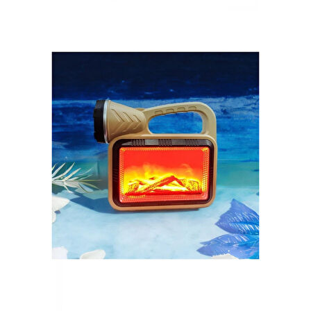 Güneş Enerjili Şömineli Çok Fonksiyonlu Çift Işık Kaynağı Usb Şarjlı Solar El Feneri