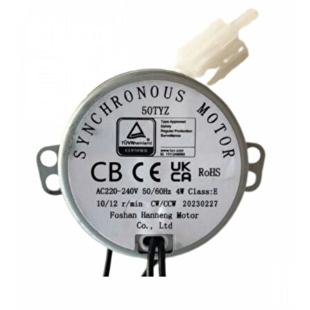 50 Tyz 10/12 Rpm Kuluçka Motoru Viyol Çevirme