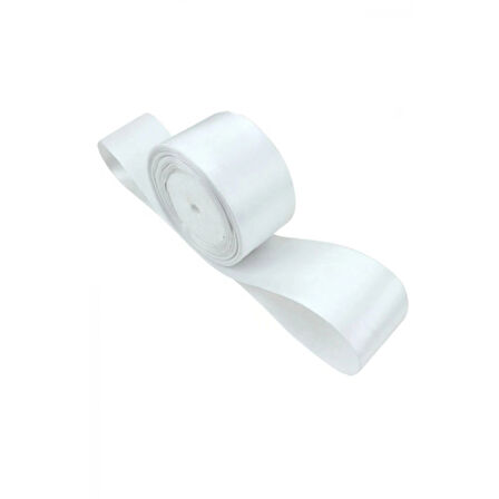 Saten Kurdele 6 cm Beyaz 1 Metre
