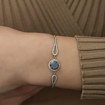 925 Ayar Gümüş Mistik Topaz Bileklik T5252 (599599)