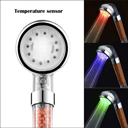 Tasarruflu Boncuklu Ledli Duş Başlık-pil Veya Elektrik Gerekmez Kinetik Enerjili