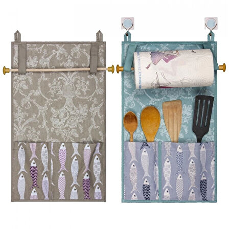 Çok Amaçlı Ahşap Kulplu Mutfak Peçete Askılığı Ve Kaşıklık