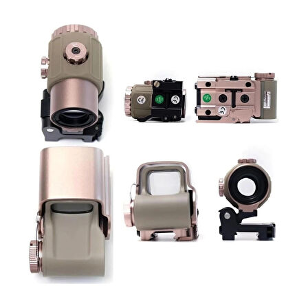 558-g43 Xps2 Hedef İşaretleyici Red Dot - Holografik Nişangâh, 5x Büyütmeli Set Çöl Rengi