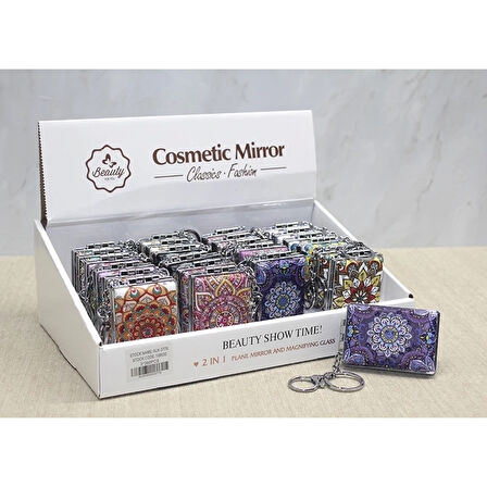 Taşlı El Aynası Anahtarlık Alk3770