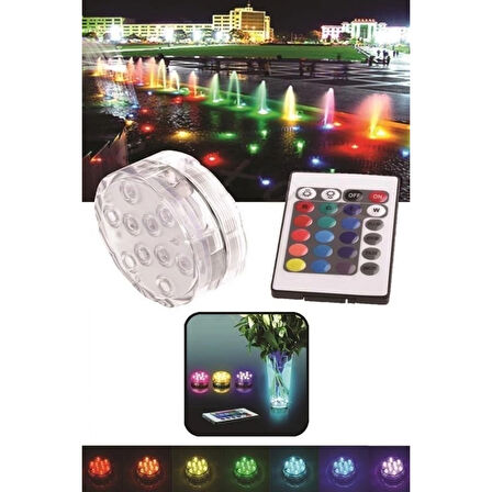 Su Geçirmez Kumandalı Renk Değiştiren Rgb Su Altı Led Lamba Spot