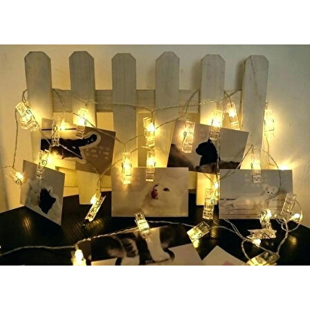 10'lu Led Işıklı Fotoğraf Mandalları