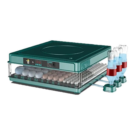 130 Yumurtalık Tam Otomatik Kuluçka Makinesi Extra Yedek Motorlu Akü Kablolu Silindir Viyollü Profesyonel