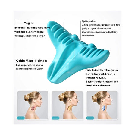 Boyun Ve Omuz Gevşetici, Servikal Traksiyon Cihazı Akupunktur Boyun Omuz Sırt Desteği Masaj Yastığı, Boyun Sedye Masajı