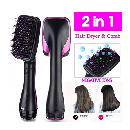 Elektrikli Hava Üflemeli 2 İn 1 Saç Düzleştirici Fön Tarağı