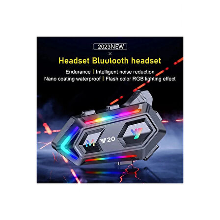 Y20 Motor Kurye Kask Kulaklık Rgb Modlu Bluetooth Motosiklet Kulaklık 5.3 Bluetooth Interkom