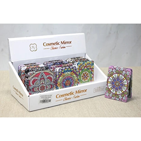 Taşlı El Aynası Dikdörtgen İnce Alk3736