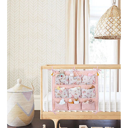 Baby 9 Cepli Bağlamalı Beşik Kenarı Düzenleyici (pembe)