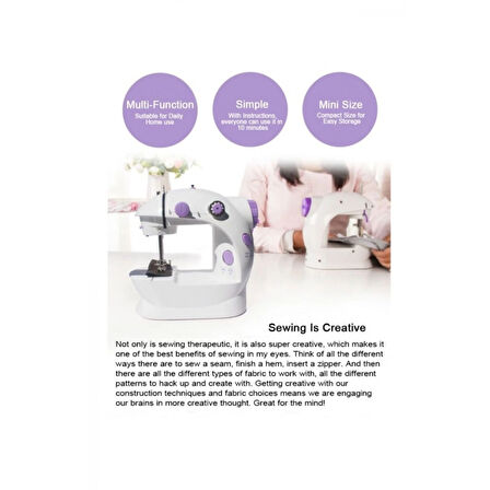 Dikiş Makinesi Sew Whiz Elektrikli Veya Pille Çalışabilen Çift Kademeli Işıklı Mini