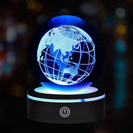 Dünya Tasarımlı Usb&039li Dönen Cam Küre