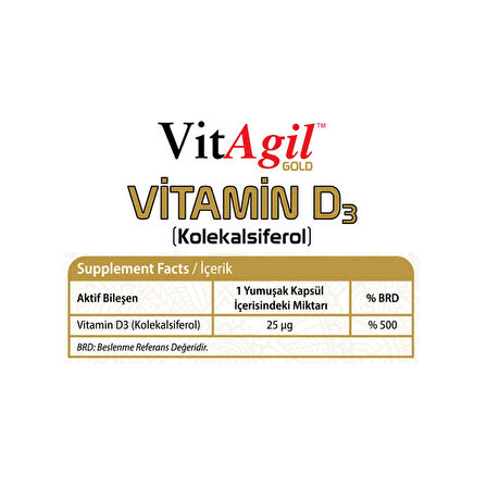 VitAgil Gold | Vitamin D3 1000 IU