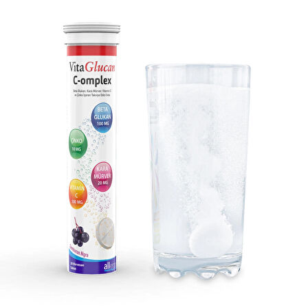 VitaGlucan C-omplex Efervesan Tablet | Beta Glukan, Kara Mürver, Vitamin C, Çinko