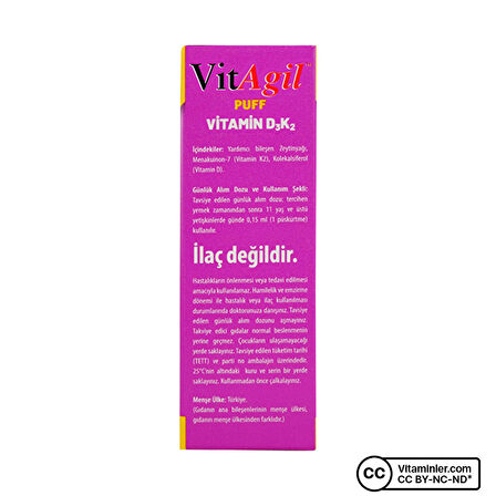 Allergo VitAgil  Vitamin D3 + K2 20 mL Sprey - AROMASIZ