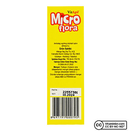 Allergo VitAgil Microflora Probiyotik Damla 15 mL - AROMASIZ
