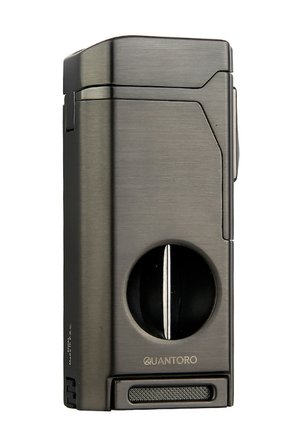 Quantoro Dört Torch Pürmüz V-Kesici/Delicili Gunmetal Metal Puro Çakmağı - TRZ1135