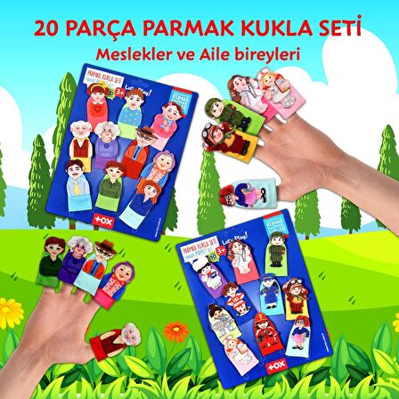 2 Set - 20 Parça Tox Meslekler ve Aile Üyeleri 20 Parça Parmak Kukla T75-2 T76-2