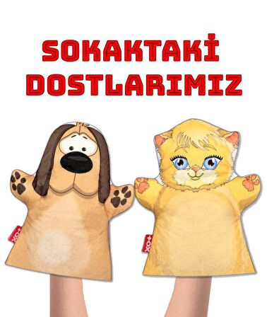 2 Parça Tox Sokaktaki Dostlarımız Keçe El Kukla Set , Eğitici Oyuncak