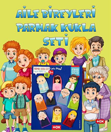 2 Set - 20 Parça Tox Evcil Hayvanlar ve Aile Bireyleri Parmak Kukla T77-1 T75-1