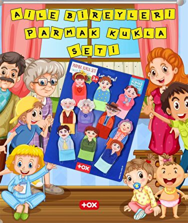 2 Set - 20 Parça Tox Evcil Hayvanlar ve Aile Bireyleri Parmak Kukla T77-1 T75-2