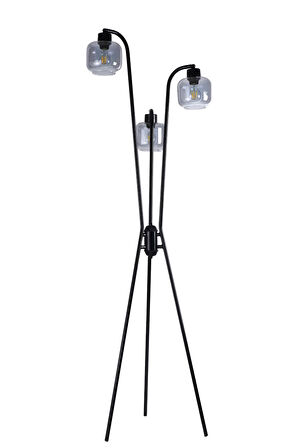 YENİ AKASYA 3 LÜ SİYAH LAMBADER FÜME CAMLI