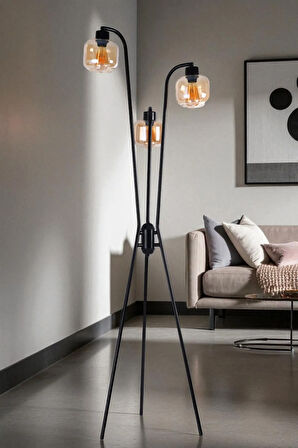 YENİ AKASYA 3 LÜ SİYAH LAMBADER BAL CAMLI