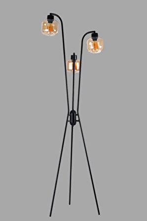 YENİ AKASYA 3 LÜ SİYAH LAMBADER BAL CAMLI