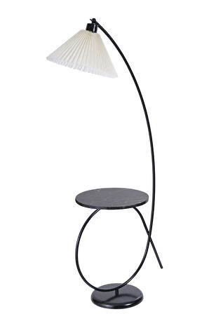 KAYA SEHBALI SİYAH LAMBADER PİLELİ KREM ABAJURLU