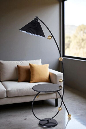 YEKTA SEHBALI SİYAH LAMBADER PİLELİ SİYAH ABAJURLU