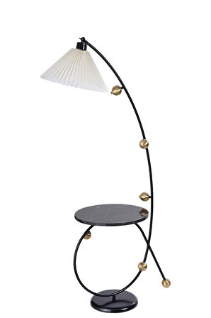 YEKTA SEHBALI SİYAH LAMBADER PİLELİ KREM ABAJURLU