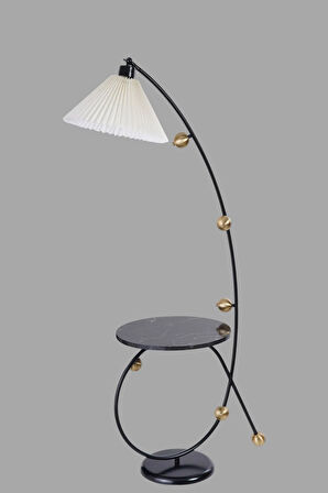 YEKTA SEHBALI SİYAH LAMBADER PİLELİ KREM ABAJURLU