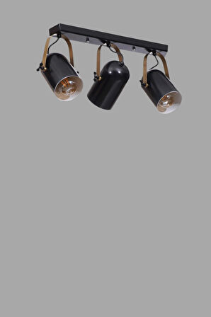 LONDON 3 LÜ SIRALI SİYAH PLAFONYER AVİZE